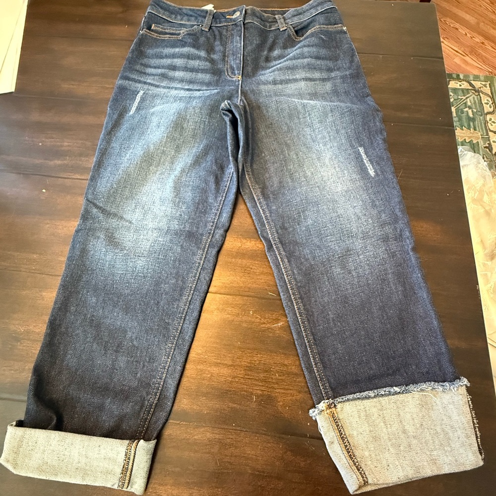 Madeleine | cuffed crop jeans denim